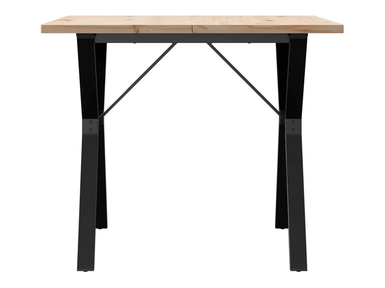 Mesa comedor marco Y madera maciza pino y hierro 90x90x75,5 cm ES147802