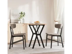 Mesa comedor marco Y madera maciza pino y hierro 50x50x75,5 cm ES884402
