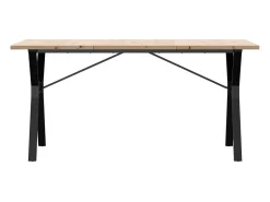 Mesa comedor marco Y madera maciza pino y hierro 160x80x75,5 cm ES780134