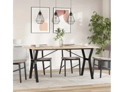 Mesa comedor marco Y madera maciza pino y hierro 160x80x75,5 cm ES780134