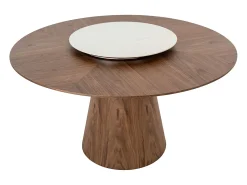 Mesa comedor redonda giratoria nogal 1016 ANGEL CERDA
