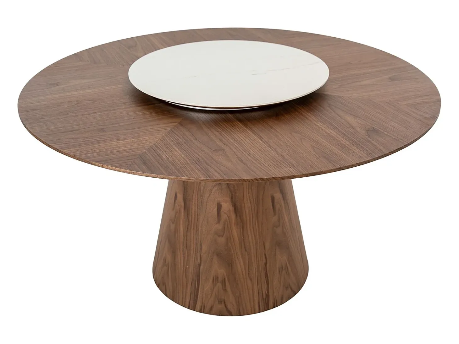 Mesa comedor redonda giratoria nogal 1016 ANGEL CERDA