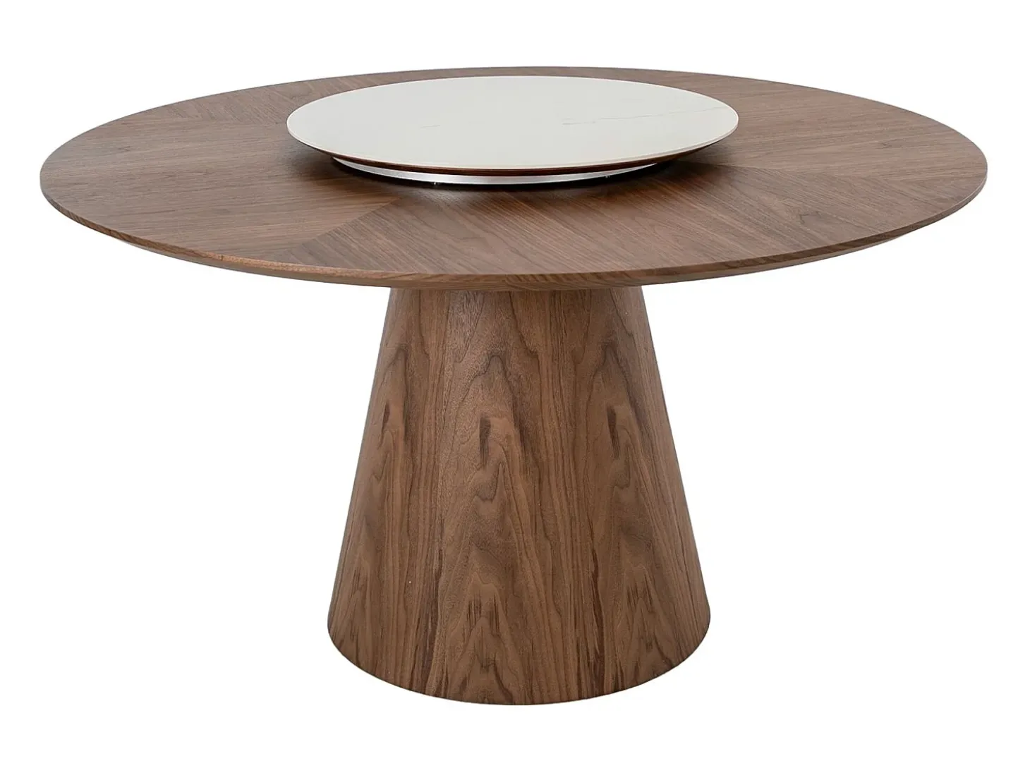 Mesa comedor redonda giratoria nogal 1016 ANGEL CERDA