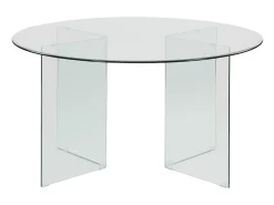 Mesa comedor ronde 6 comensales Cristal templado ADAMO