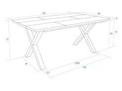 Mesa Comedor, 167x90x74 cm, Para 8 Comensales, Muebles Comedor, Roble oscuro