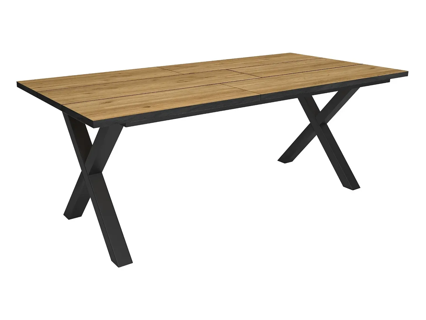 Mesa Comedor, 194x90x74cm, Para 10 Comensales, Muebles Comedor, Roble y negro