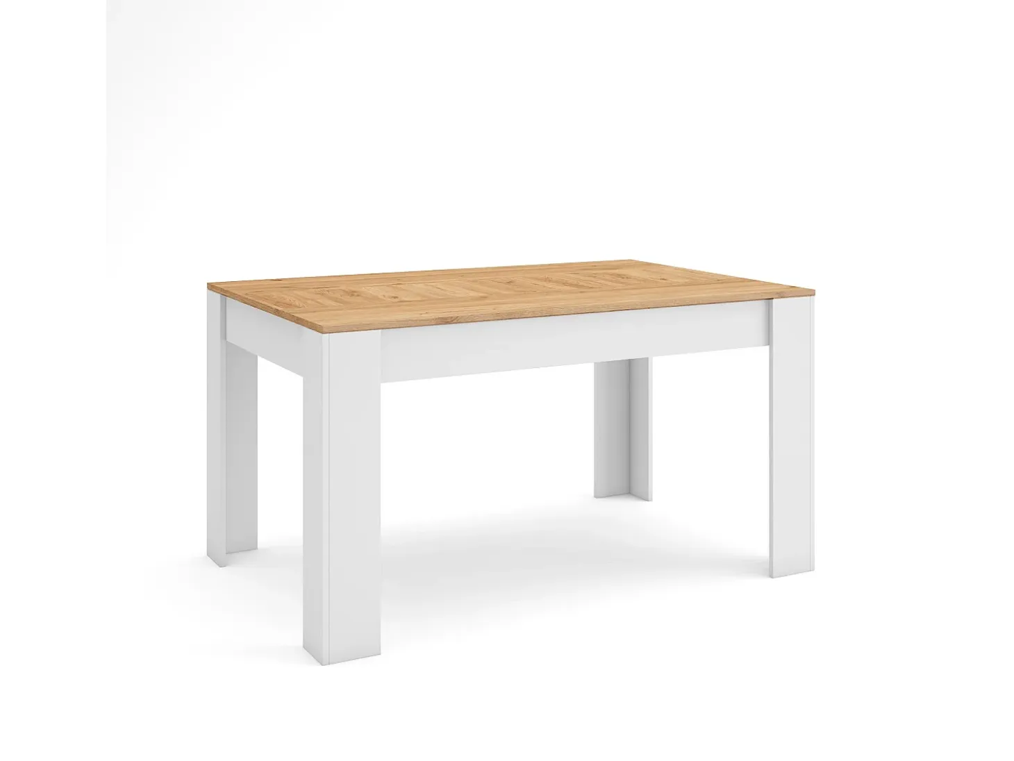 Mesa Comedor, 140x90x76cm, Para 6 comensales, Muebles Comedor, Roble y blanco