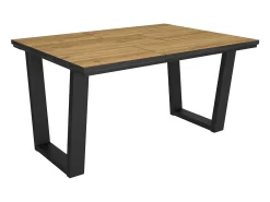 Mesa Comedor, 140x90x74cm, Para 6 comensales, Muebles Comedor, Roble y negro