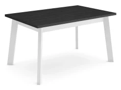 Mesa Comedor, 140x90x75cm, Para 6 comensales, Patas de madera, Negro