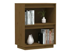 Mesa consola de madera maciza de pino marrón miel 60x34x75 cm