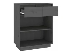 Mesa consola de madera maciza de pino gris 60x34x75 cm