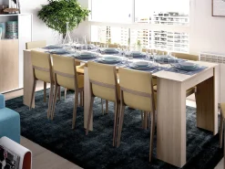 Mesa consola extensible para 10 personas - 4 extensiones - Natural claro - ONEGA