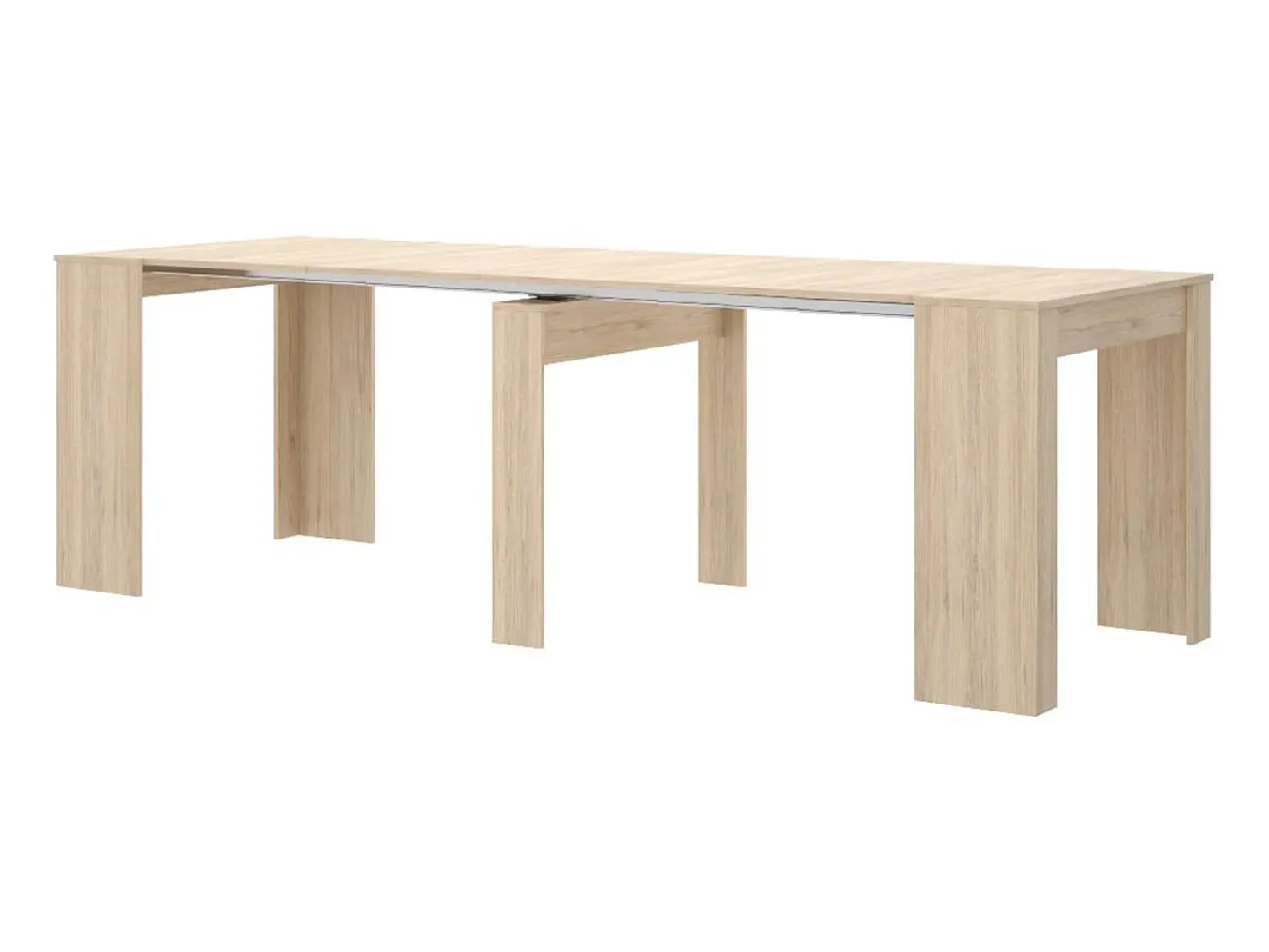 Mesa consola extensible para 10 personas - 4 extensiones - Natural claro - ONEGA