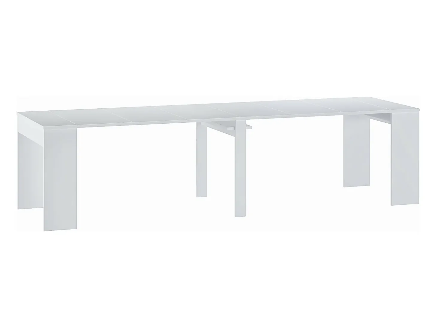 Mesa consola extensible para 12 cubiertos - 6 extensiones - Blanco - ONEGA