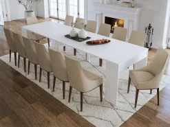 Mesa consola extensible para 12 cubiertos - 6 extensiones - Blanco - ONEGA