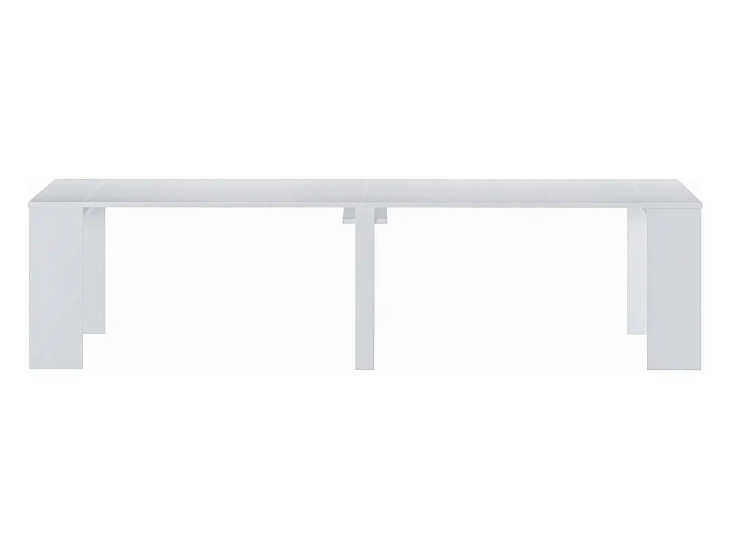 Mesa consola extensible para 12 cubiertos - 6 extensiones - Blanco - ONEGA