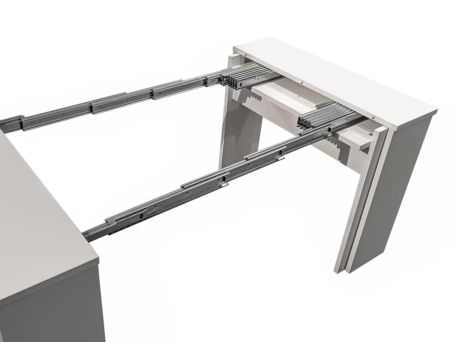 Mesa consola extensible para 12 cubiertos - 6 extensiones - Blanco - ONEGA