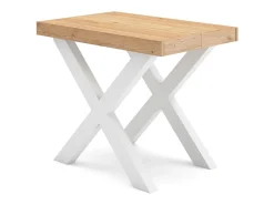 Mesa Consola extensible, 160x90x73cm, Para 8 comensales, Patas madera maciza, Roble