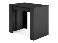 Mesa Consola extensible, 222x90x77cm, Para 10 comensales, Comedor y cocina, Negro