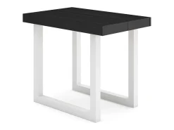 Mesa Consola extensible, 160x90x73cm, Para 8 comensales, Patas madera maciza, Negro