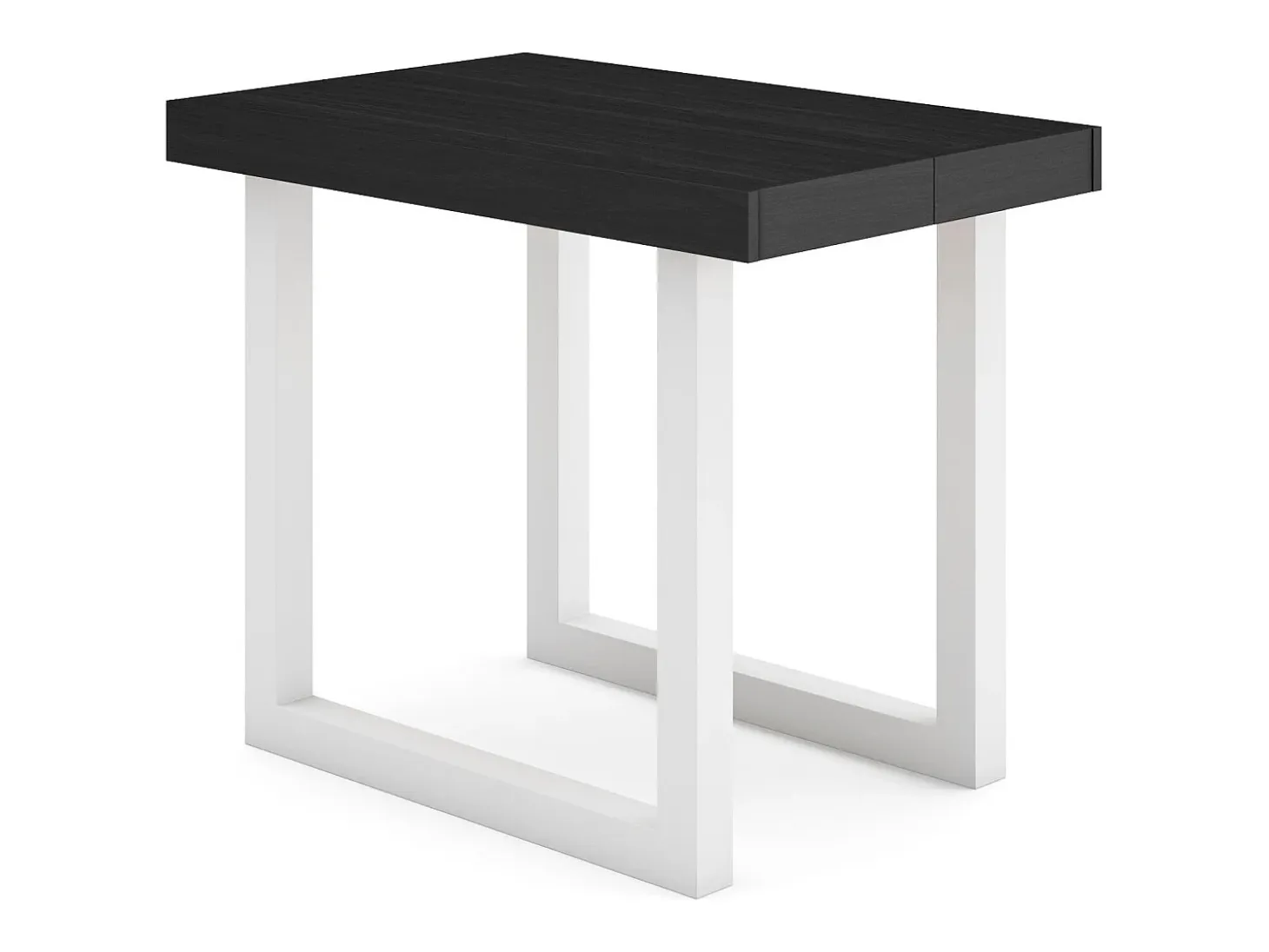 Mesa Consola extensible, 160x90x73cm, Para 8 comensales, Patas madera maciza, Negro