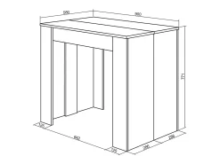 Mesa Consola extensible, 222x90x77cm, Para 10 comensales, Comedor y cocina, Blanco