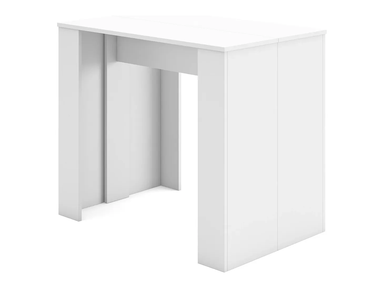 Mesa Consola extensible, 222x90x77cm, Para 10 comensales, Comedor y cocina, Blanco