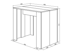 Mesa Consola extensible, 222x90x77cm, Para 10 comensales, Comedor y cocina, Blanco