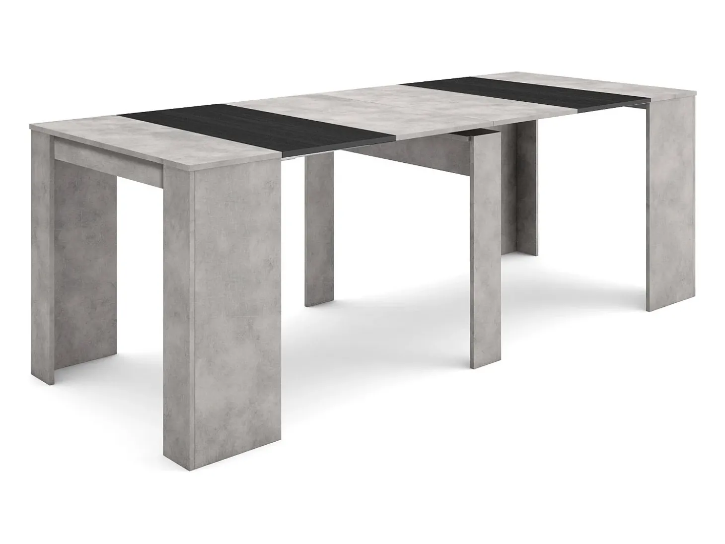 Mesa Consola extensible, 222x90x77cm, Para 10 comensales, Comedor y cocina, Cemento