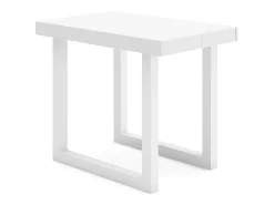 Mesa Consola extensible, 180x90x73cm, Para 8 comensales, Patas madera maciza, Blanco