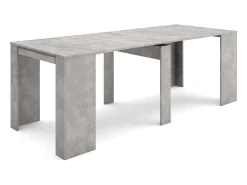 Mesa Consola extensible, 222x90x77cm, Para 10 comensales, Comedor y cocina, Cemento