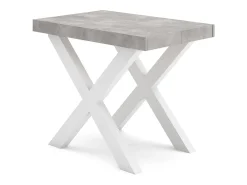 Mesa Consola extensible, 140x90x73cm, Para 6 comensales, Patas madera maciza, Cemento