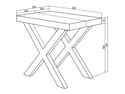 Mesa Consola extensible, 180x90x73cm, Para 8 comensales, Patas madera maciza, Negro