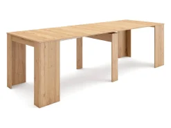 Mesa Consola extensible, 262x90x77cm, Para 12 comensales, Comedor y cocina, Roble