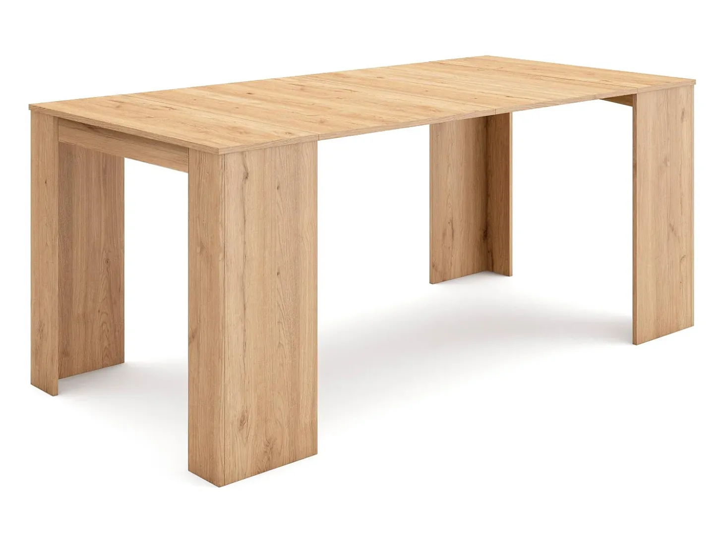 Mesa Consola extensible, 180x90x77cm, Para 8 comensales, Comedor y cocina, Roble
