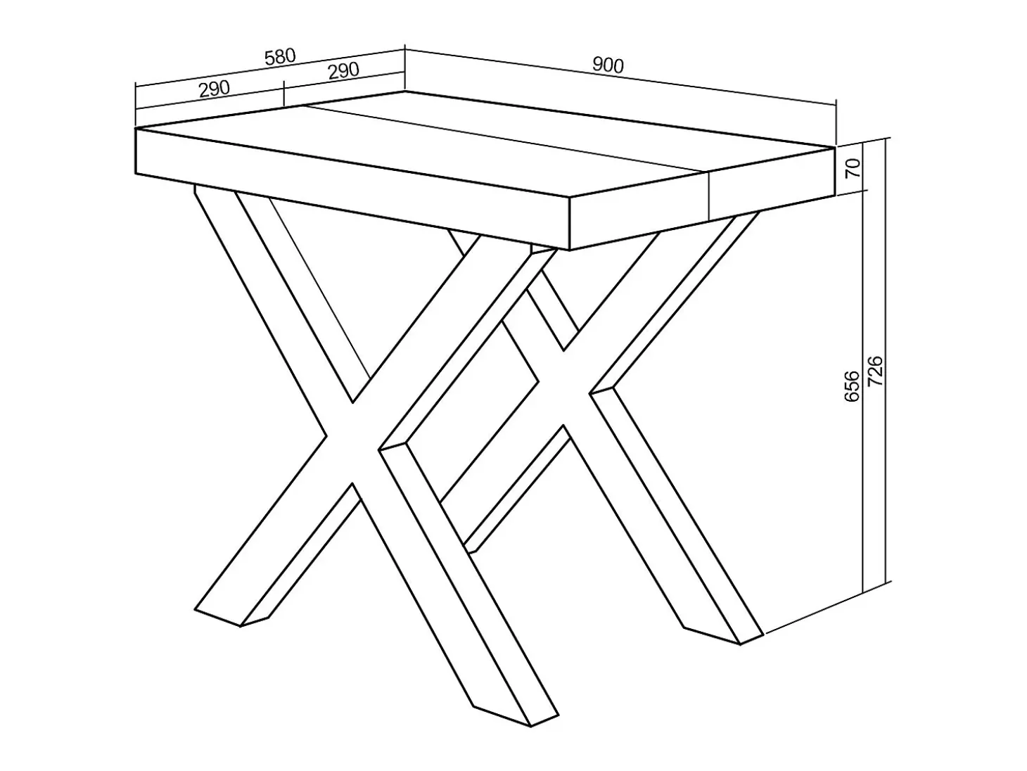 Mesa Consola extensible, 140x90x73cm, Para 6 comensales, Patas madera maciza, Roble y blanco
