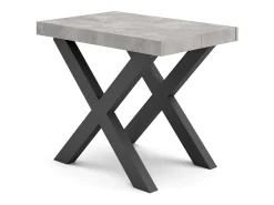 Mesa Consola extensible, 160x90x73cm, Para 8 comensales, Patas madera maciza, Cemento