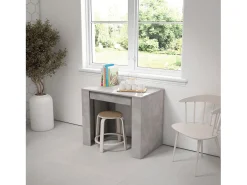 Mesa Consola extensible, 262x90x77cm, Para 12 comensales, Comedor y cocina, Cemento