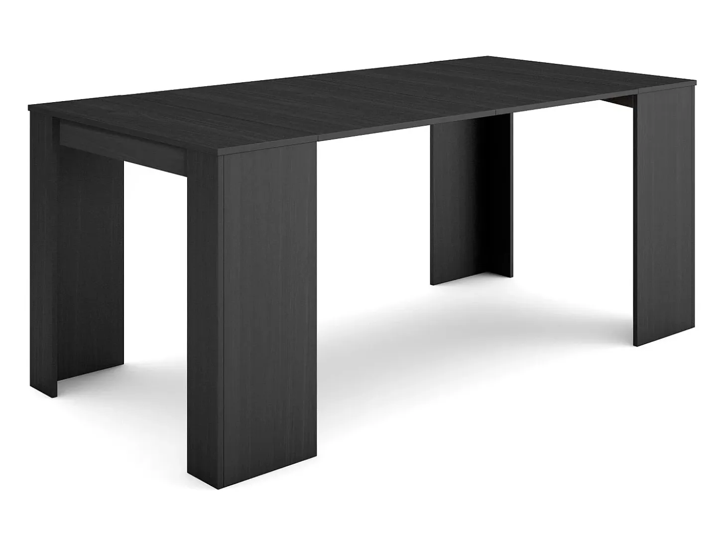 Mesa Consola extensible, 180x90x77cm, Para 8 comensales, Comedor y cocina, Negro