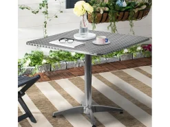 Mesa cuadrada plegable de aluminio para bar y restaurante 70 cm