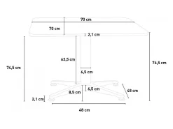 Mesa cuadrada plegable de aluminio para bar y restaurante 70 cm