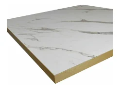 Mesa de bar 70 x 70 cm estilo bistro modelo Roma pie oro oscuro