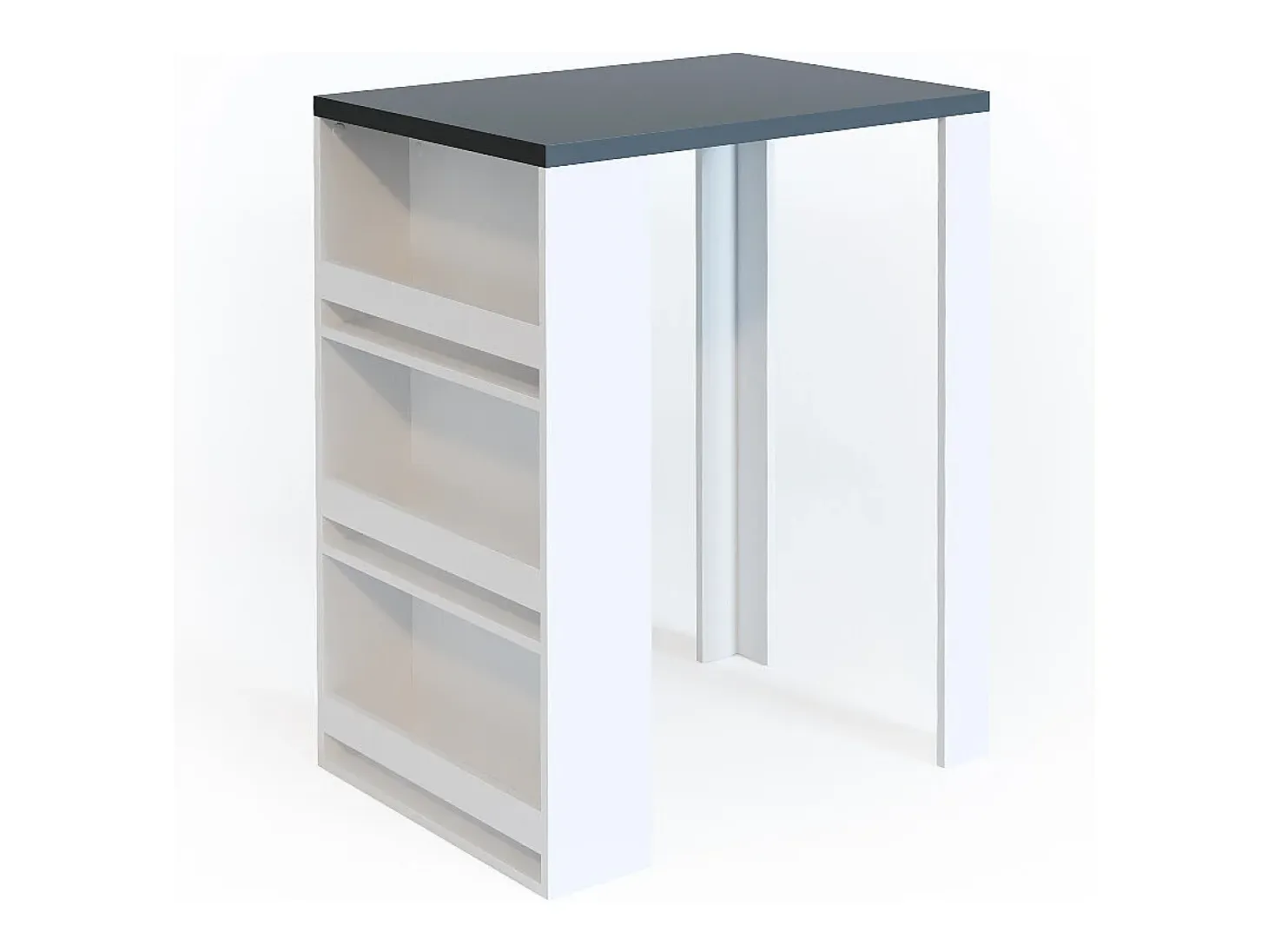 Mesa de bar antracita/blanco 57x80x106