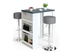 Mesa de bar antracita/blanco 57x80x106