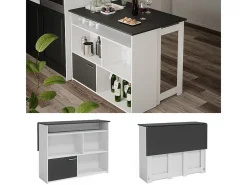 Mesa de bar antracita/blanco 116x37x90.5 dominic