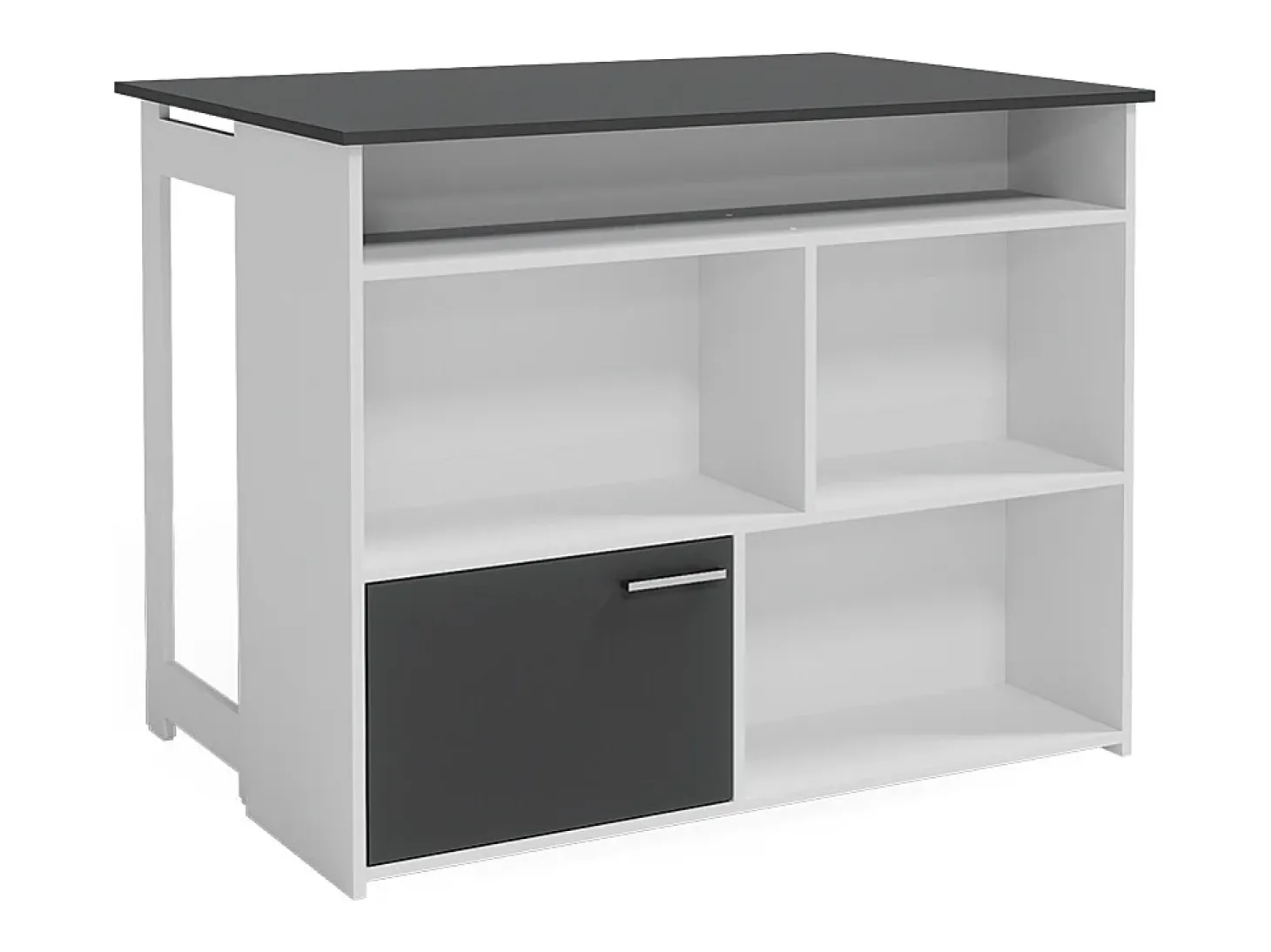 Mesa de bar antracita/blanco 116x37x90.5 dominic
