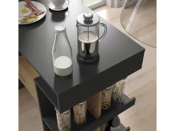 Mesa de bar antracita/roble dorado 108x50x103 dana