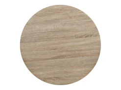 Mesa de bar bistró MDF y acero redonda 80x75 cm color roble