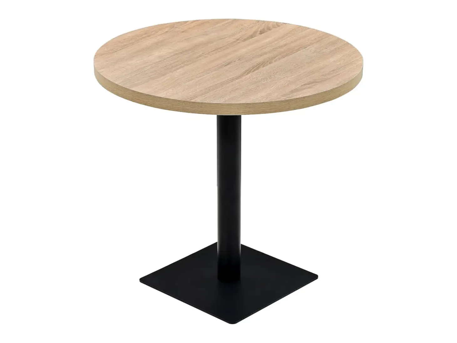 Mesa de bar bistró MDF y acero redonda 80x75 cm color roble
