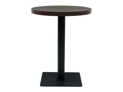 Mesa de bar bistró MDF y acero redonda fresno oscuro 60x75 cm ES958198